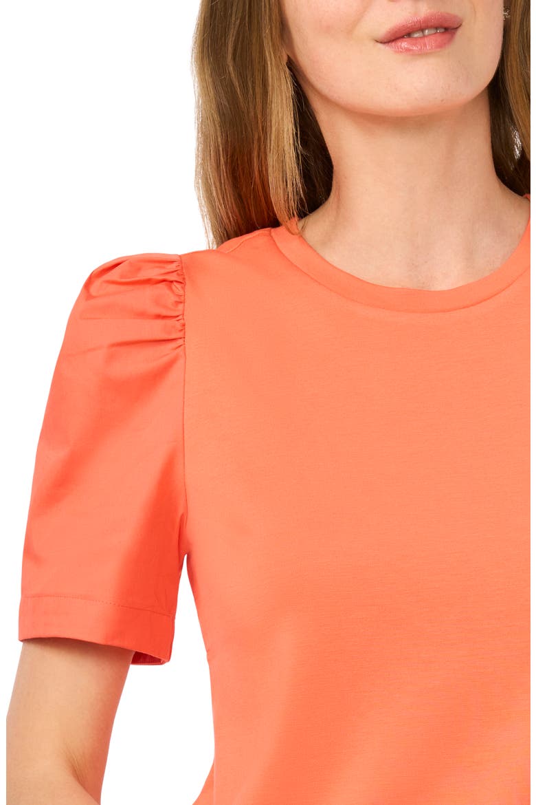 Puff Sleeve Top, Alternate, color, LIVING CORAL