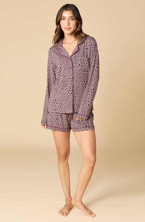 Aria Slim Notch Collar Long Sleeve Short Set