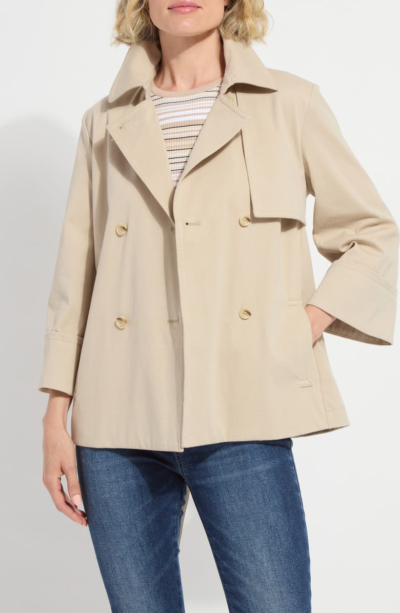 Lysse Dakota Crop Trench Coat, Alternate, color, Crisp Khaki