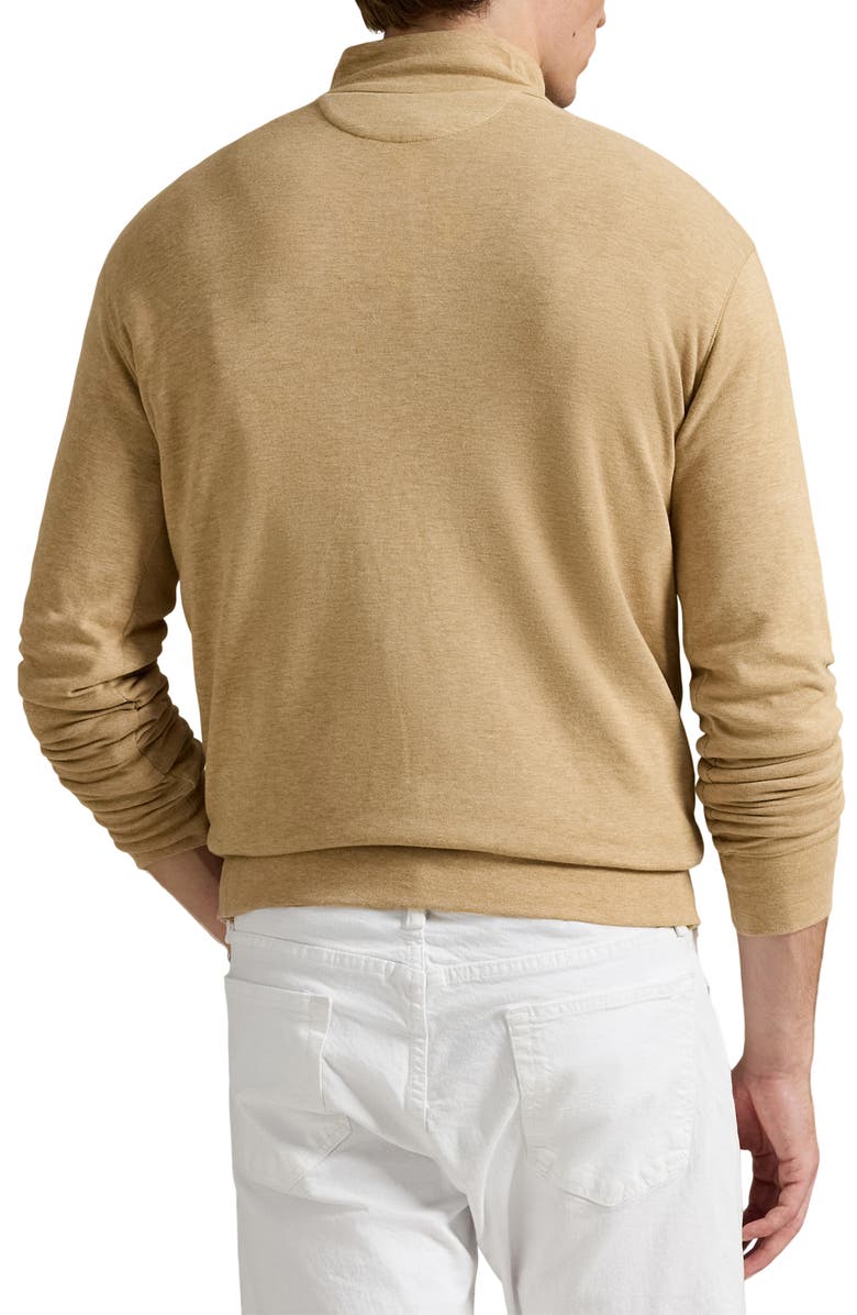 Polo Ralph Lauren Lux Heathered Quarter Zip Pullover, Alternate, color, Classic Camel Heather/ C8888