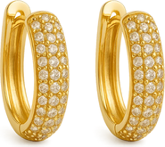 DLORIA Nadia Pavé Huggie Hoop Earrings