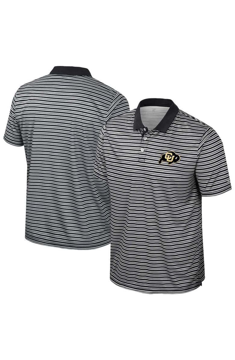 COLOSSEUM Men's Colosseum Black Colorado Buffaloes Striped Polo, Alternate, color, Black