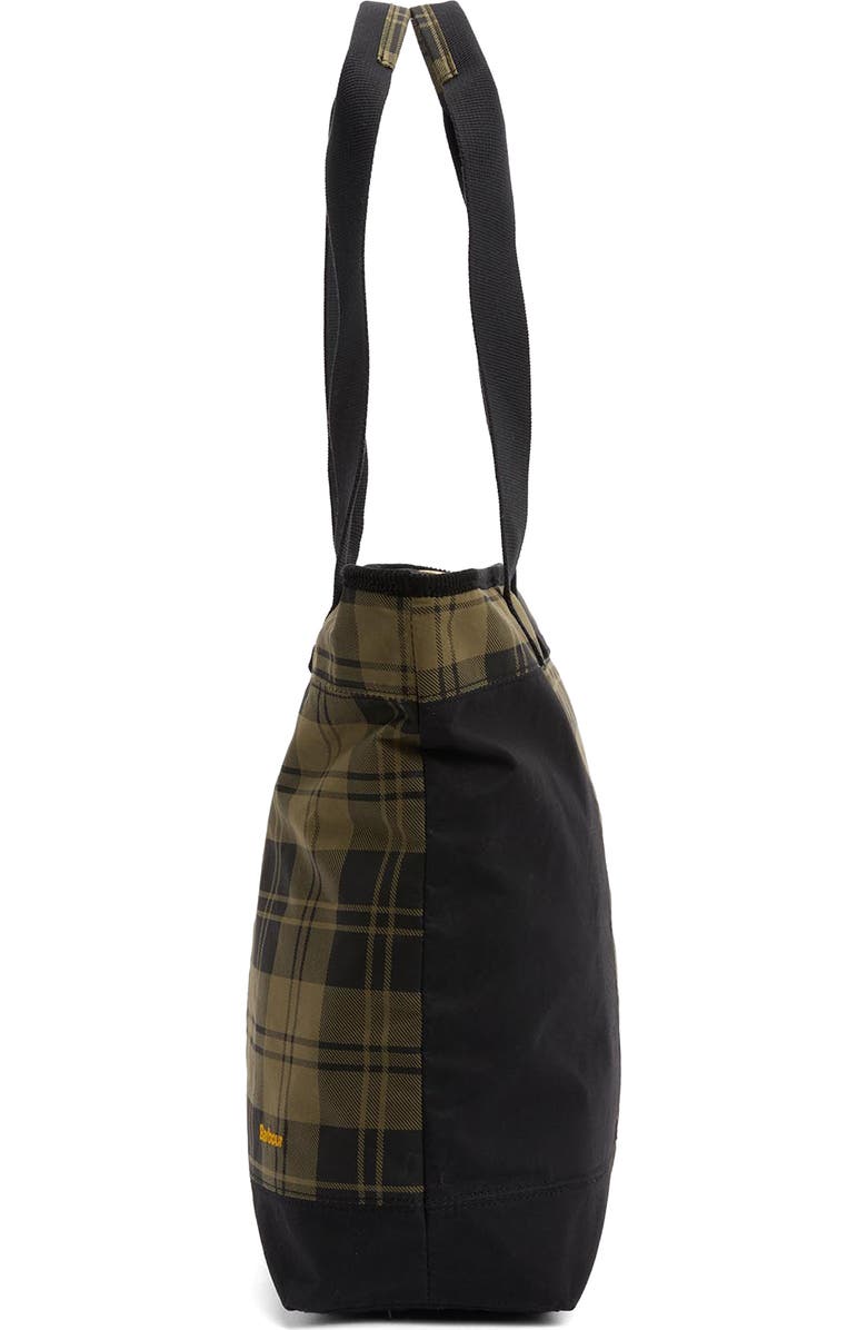 Barbour Mya Patchwork Cotton Tote, Alternate, color, Black/ Olive Check