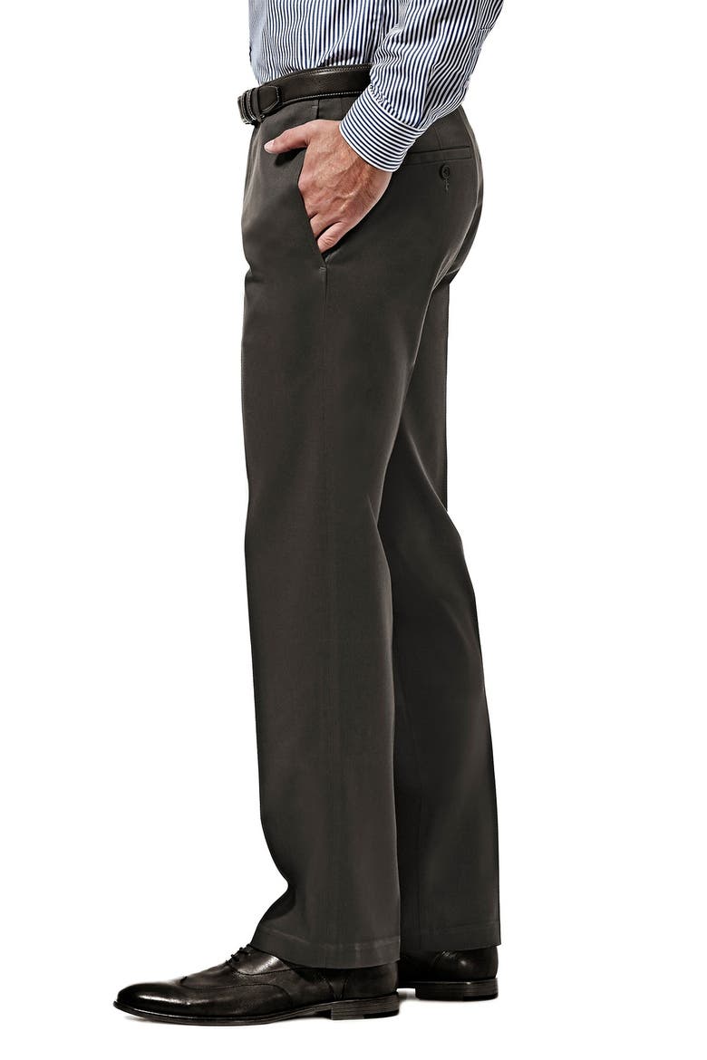 Premium No Iron Khaki Straight Fit Pant, Alternate, color, DK GREY