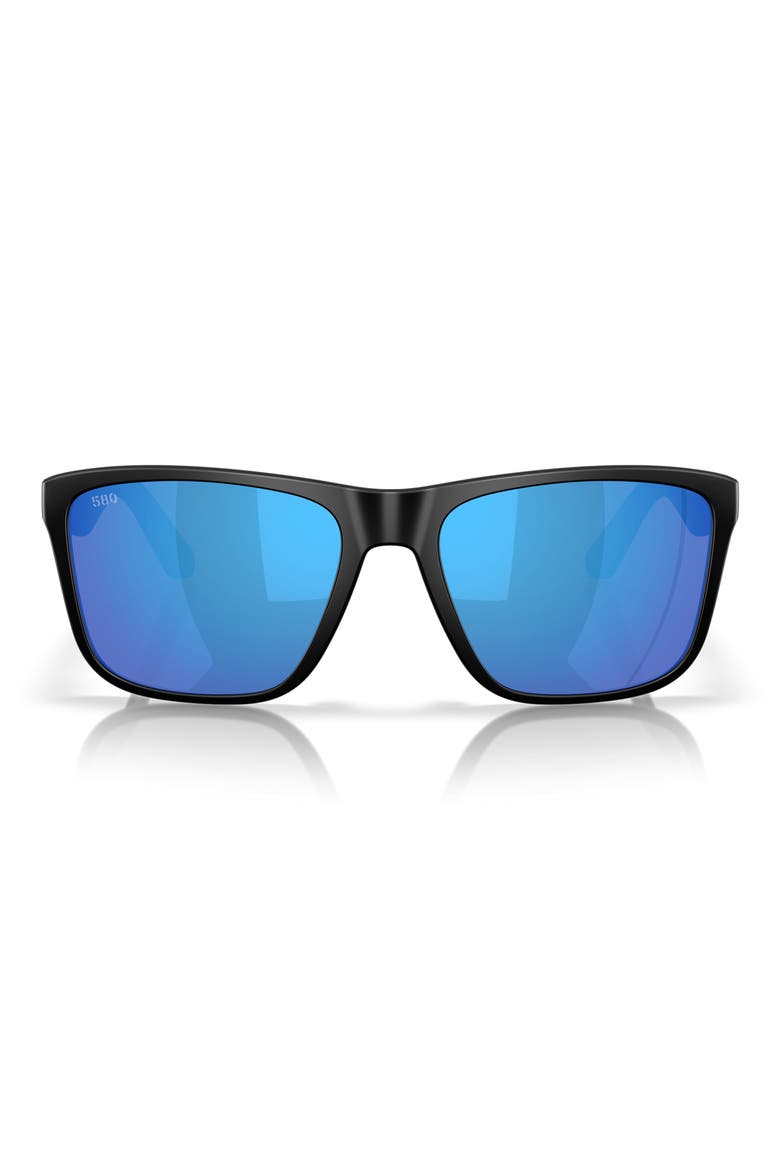 Los Alijos 59mm Sunglasses, Main, color, MATTE BLACK / BLUE MIRROR