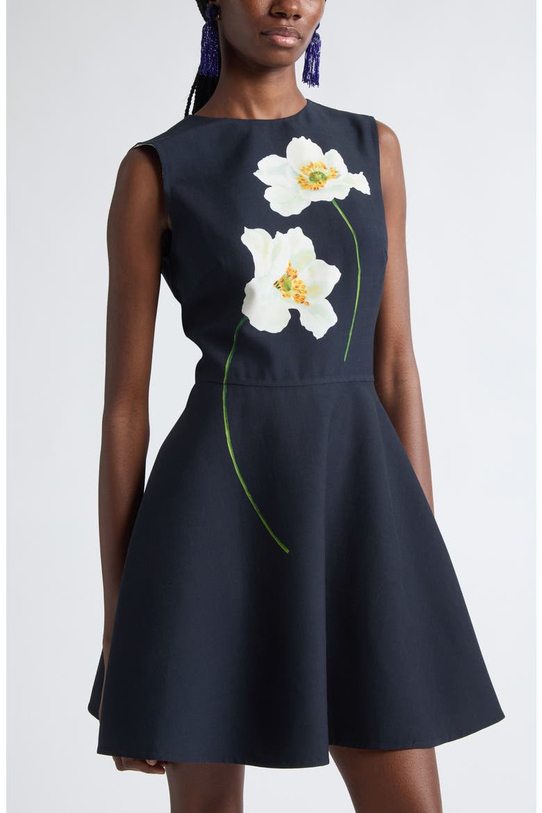 Peony Fit & Flare Dress, Alternate, color, WHITE/ NAVY