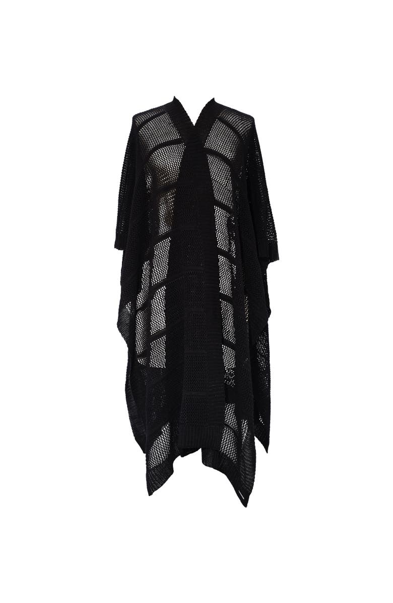 Lauren Ralph Lauren Open Knit Ruana, Main, color, Black