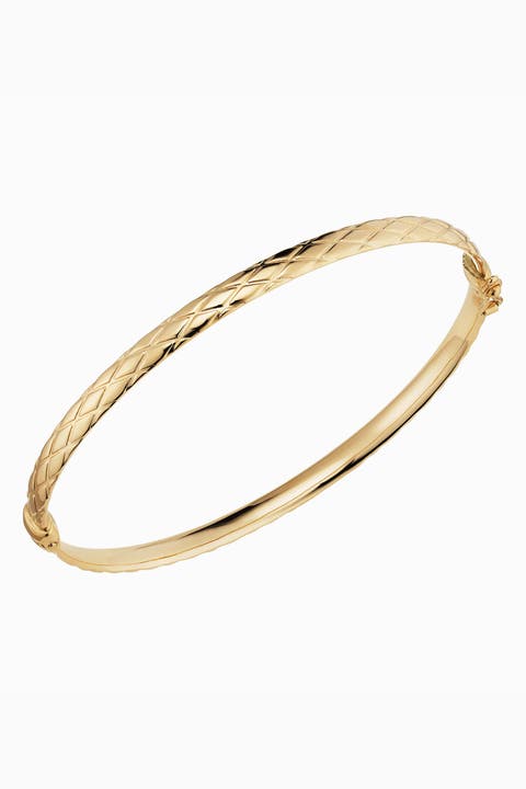 14K Yellow Gold Diamondback Bangle