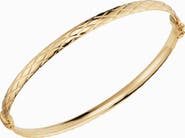 Oradina 14K Yellow Gold Diamondback Bangle