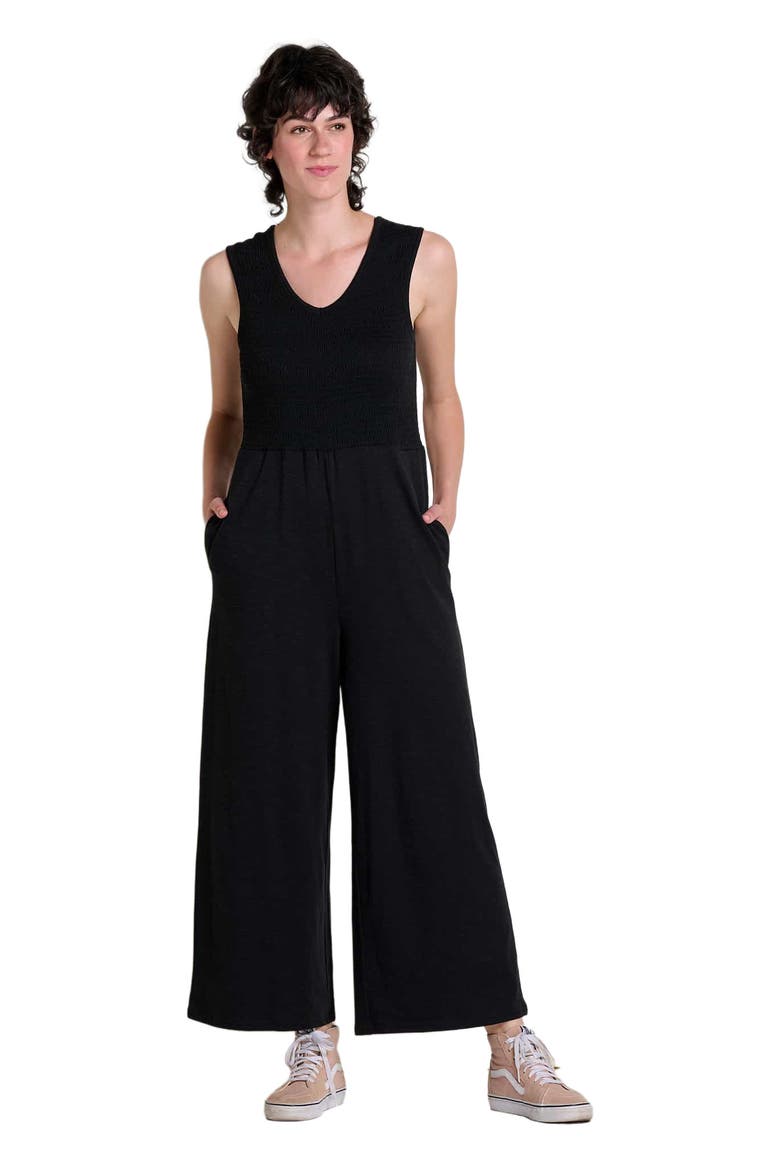 Gemina V-Neck Sleeveless Jumpsuit, Main, color, Black