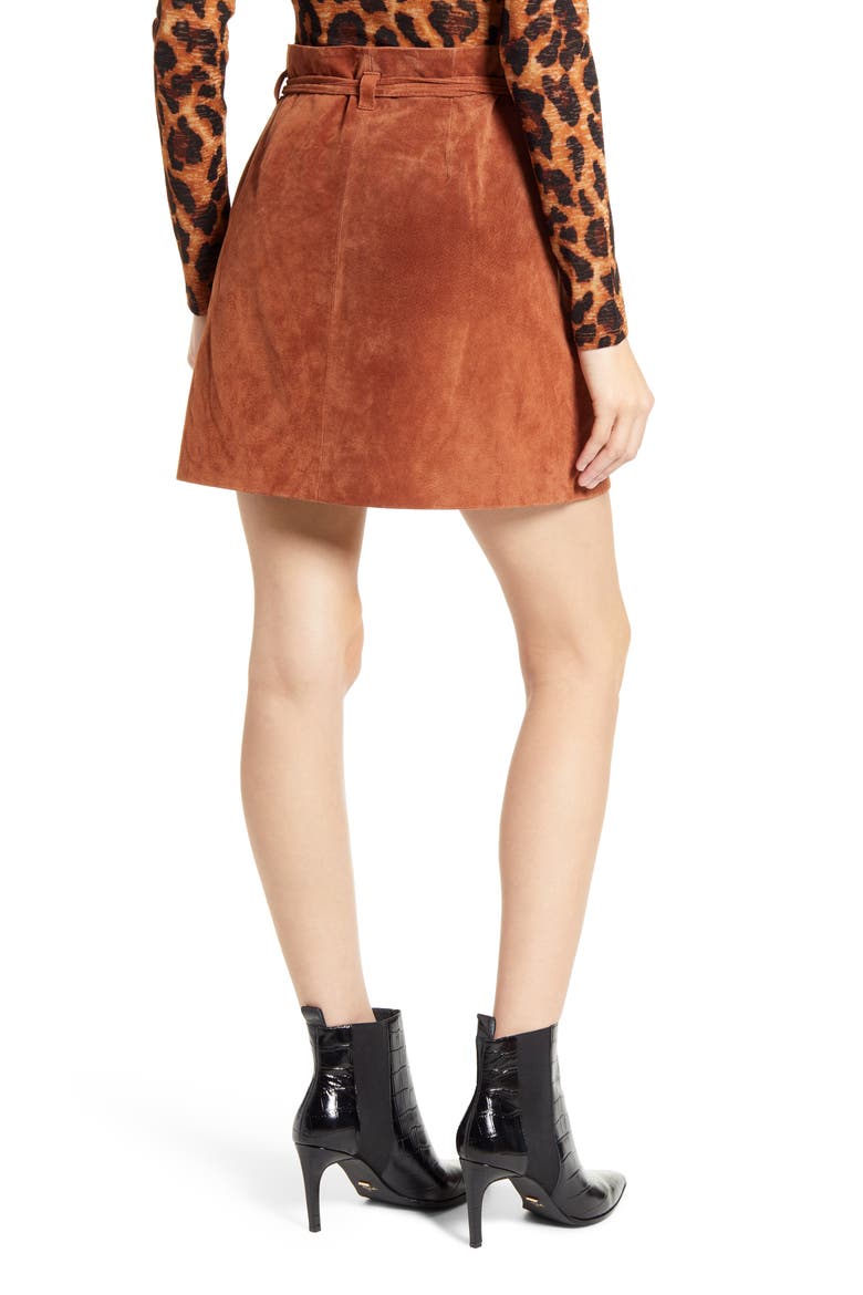 Suede Wrap Miniskirt, Alternate, color, MUD PIE