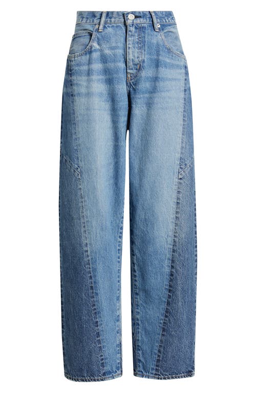 Moussy Vintage Micco Remake Tapered Wide Leg Jeans In Blue