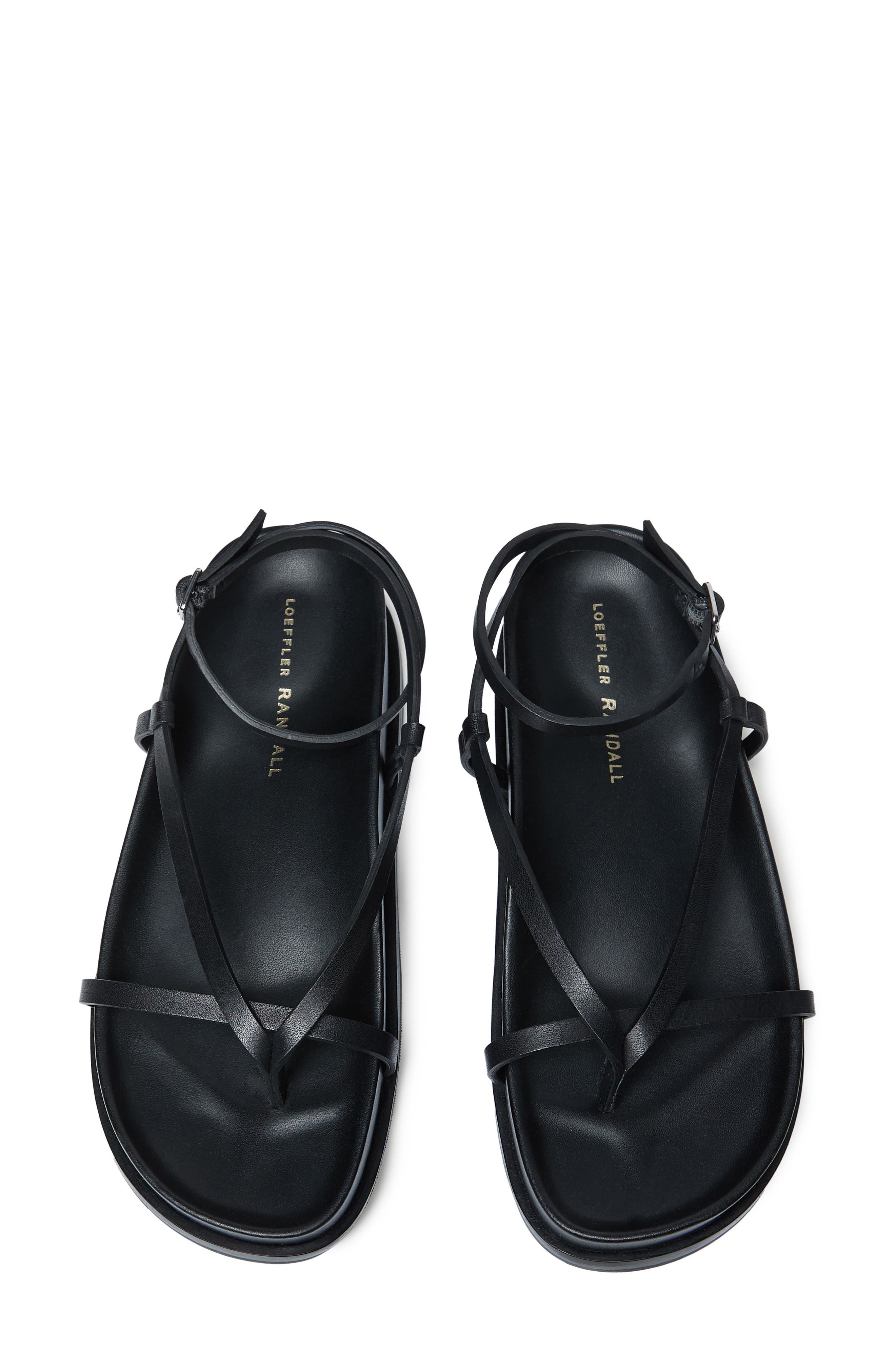 Loeffler Randall <p>Sonny Leather Ankle Wrap Sandal (Women) </p>, Alternate, color, Black