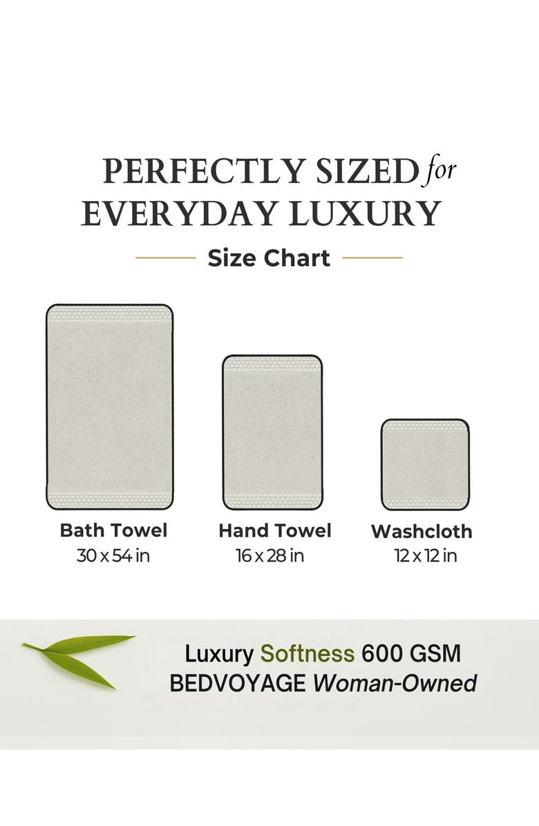 BedVoyage Viscose Odor & Mildew Resistant Spa Towel Collection, 6pc Set, Alternate, color, Stone