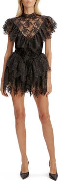 Bardot Tarryn Ruffle Lace Minidress