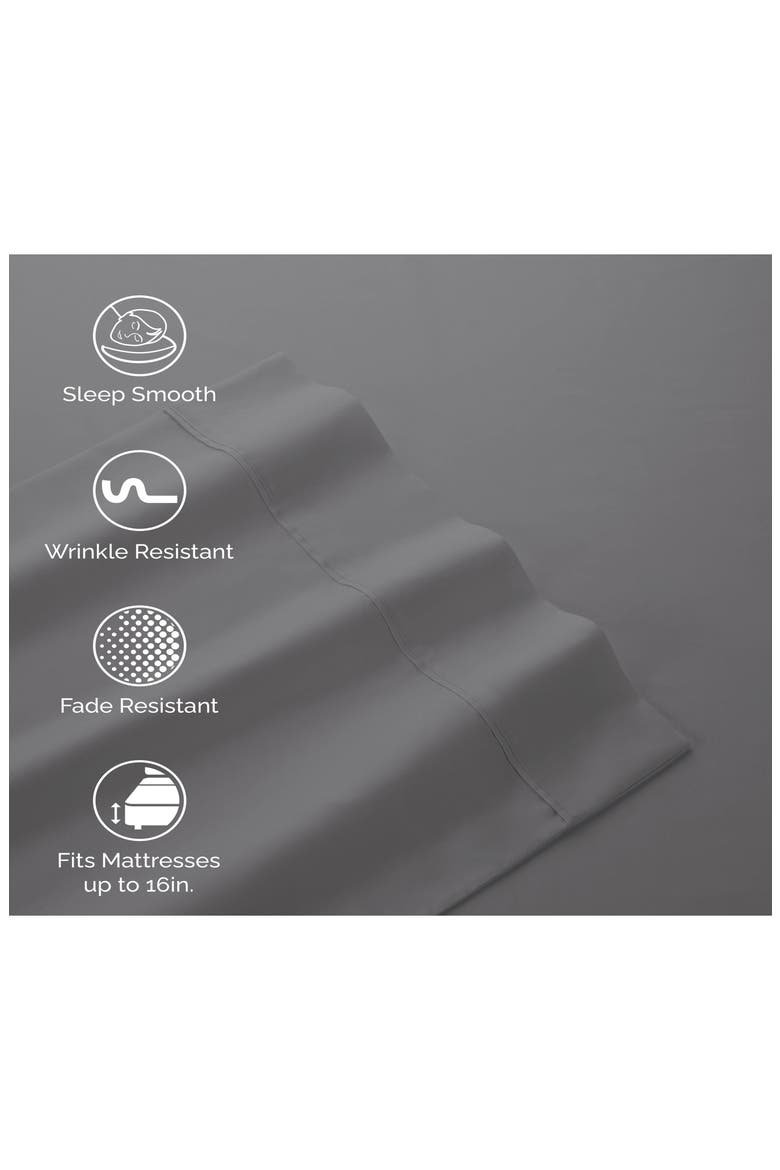 Solid 400 Thread Count Cotton Sateen Sheet Set, Alternate, color, GREY