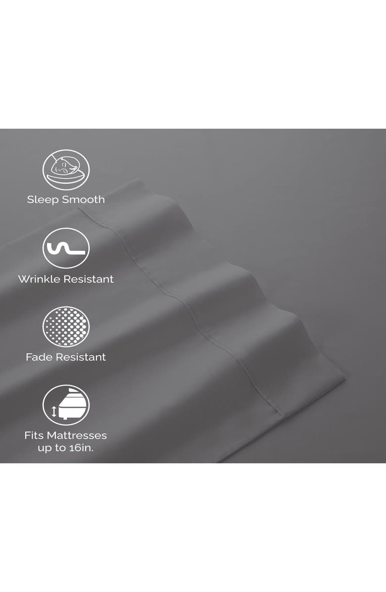 Martex Solid 400 Thread Count Cotton Sateen Sheet Set, Alternate, color, Grey