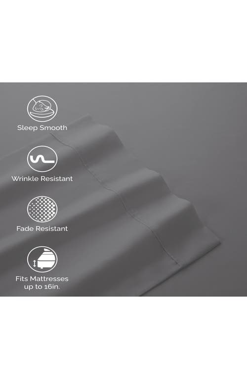 Martex Solid 400 Thread Count Cotton Sateen Sheet Set In Grey