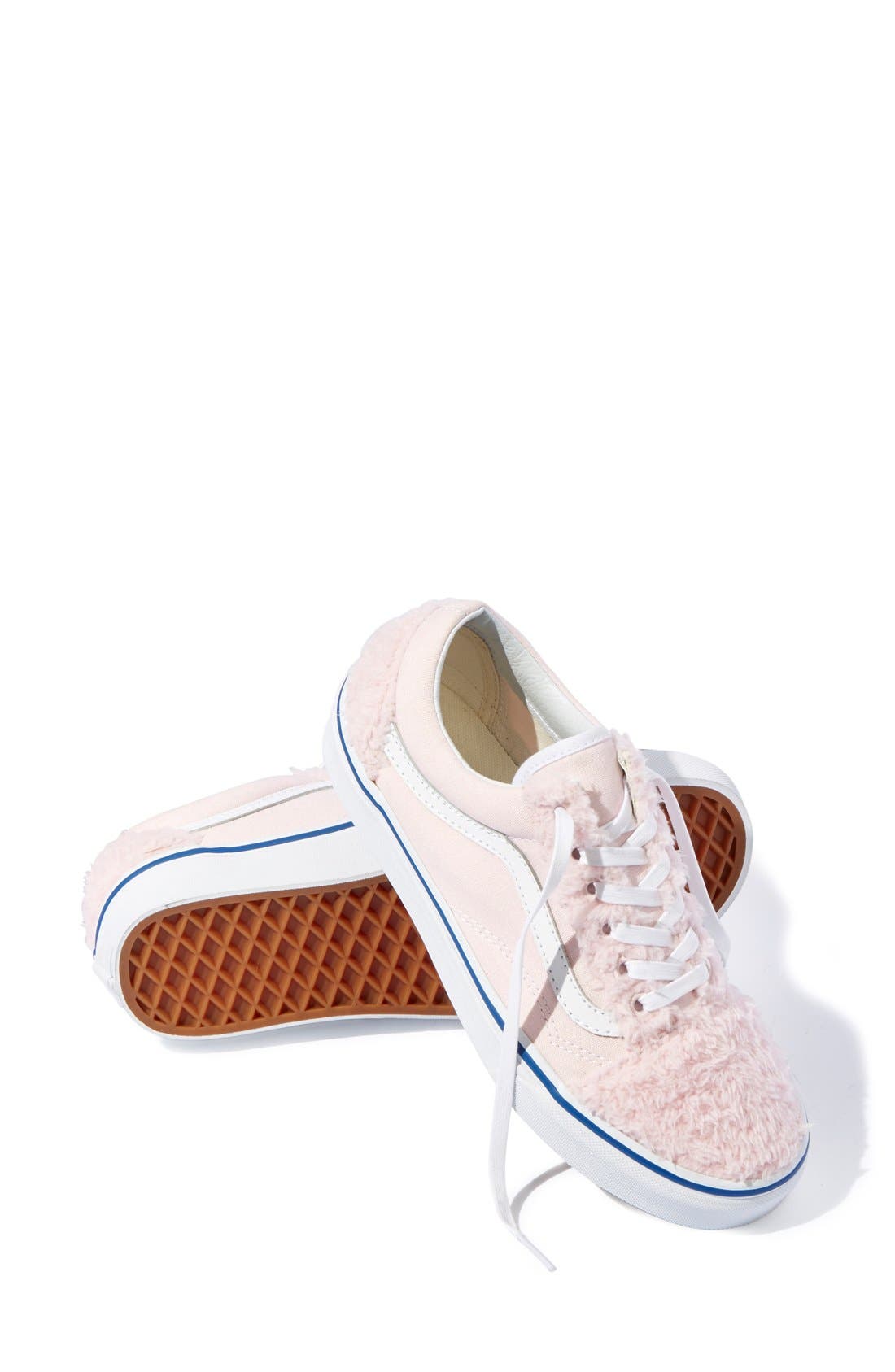 Vans 'Old Skool' Faux Shearling & Canvas Sneaker, Alternate, color, 