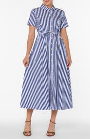 EMPHASIS Short Sleeve Midi Shirtdress
