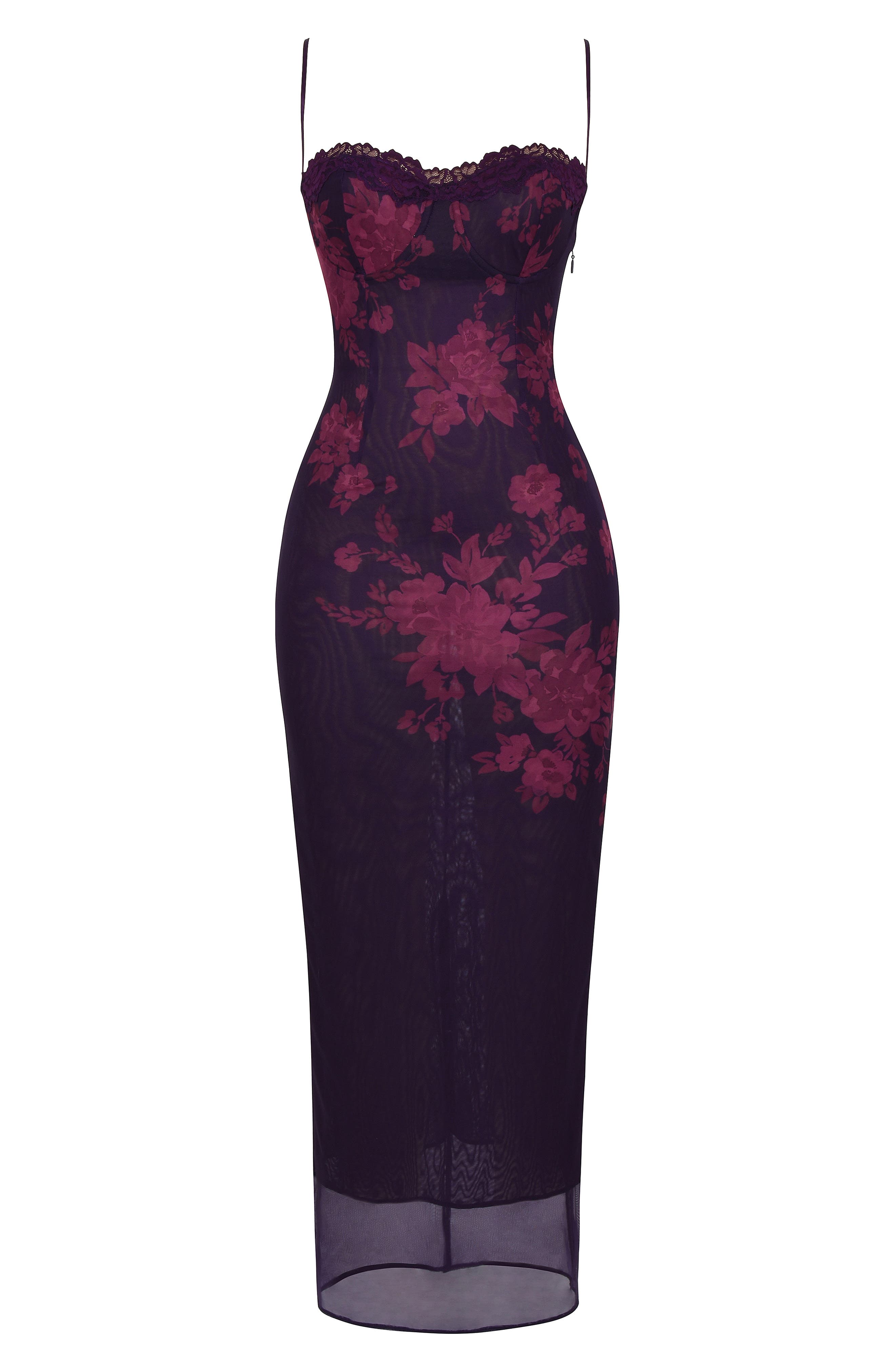 house of cb aiza floral underwire cocktail dress House Of Cb Aiza Underwire Cocktail Dress - Very Berry