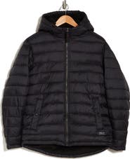 HAWKE & CO Water Resistant Hooded Faux Shearling Lined Puffer Jacket