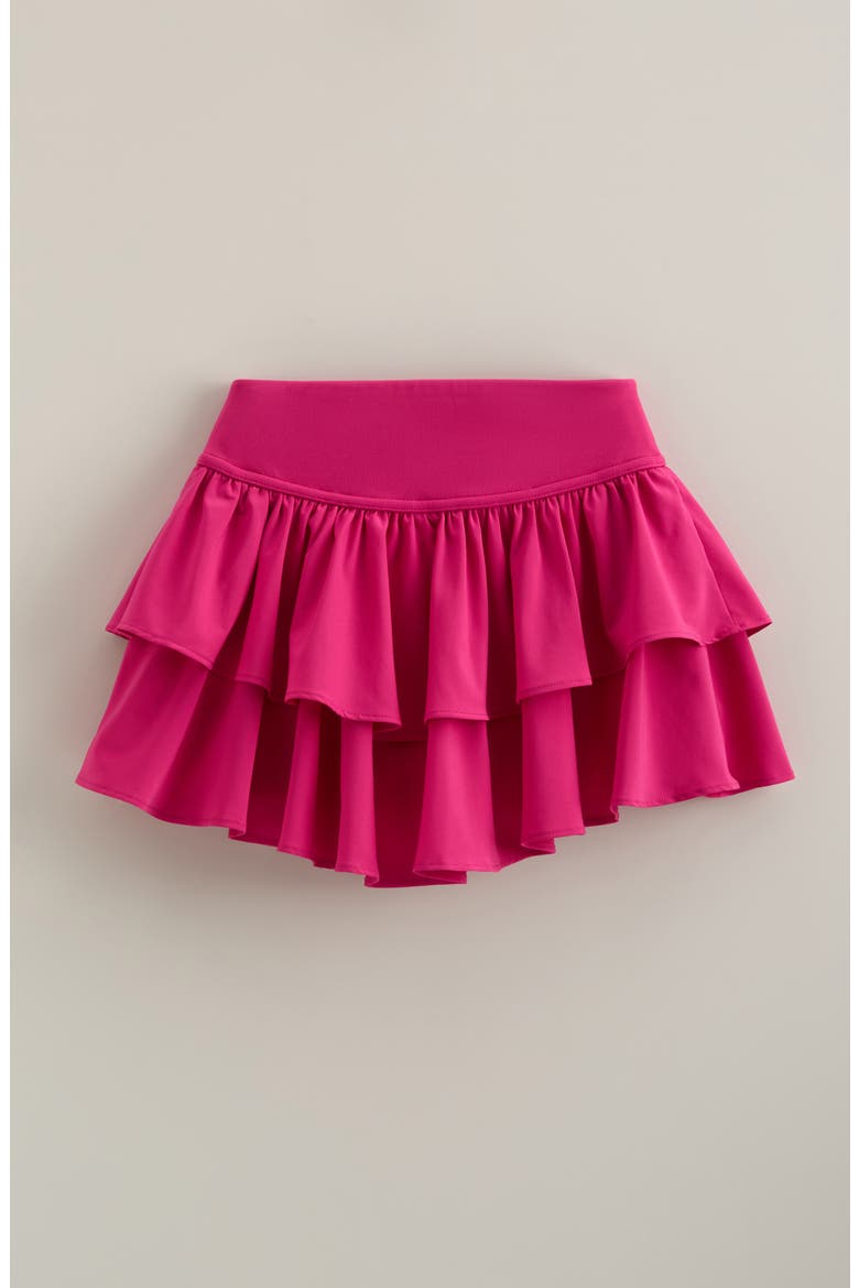 Kids' Volley Tiered Skort, Alternate, color, PINK PLUMIER