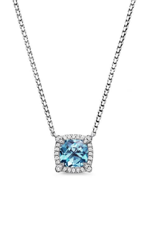 Petite Chatelaine® Pavé Bezel Pendant Necklace