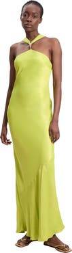 Karen Millen Satin Halter Maxi Dress