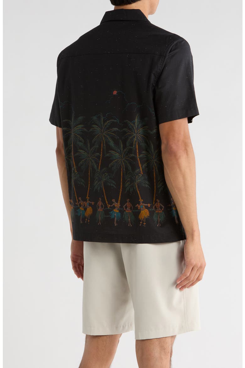 Windy Bay Short Sleeve Button-Up Shirt, Alternate, color, BLACK
