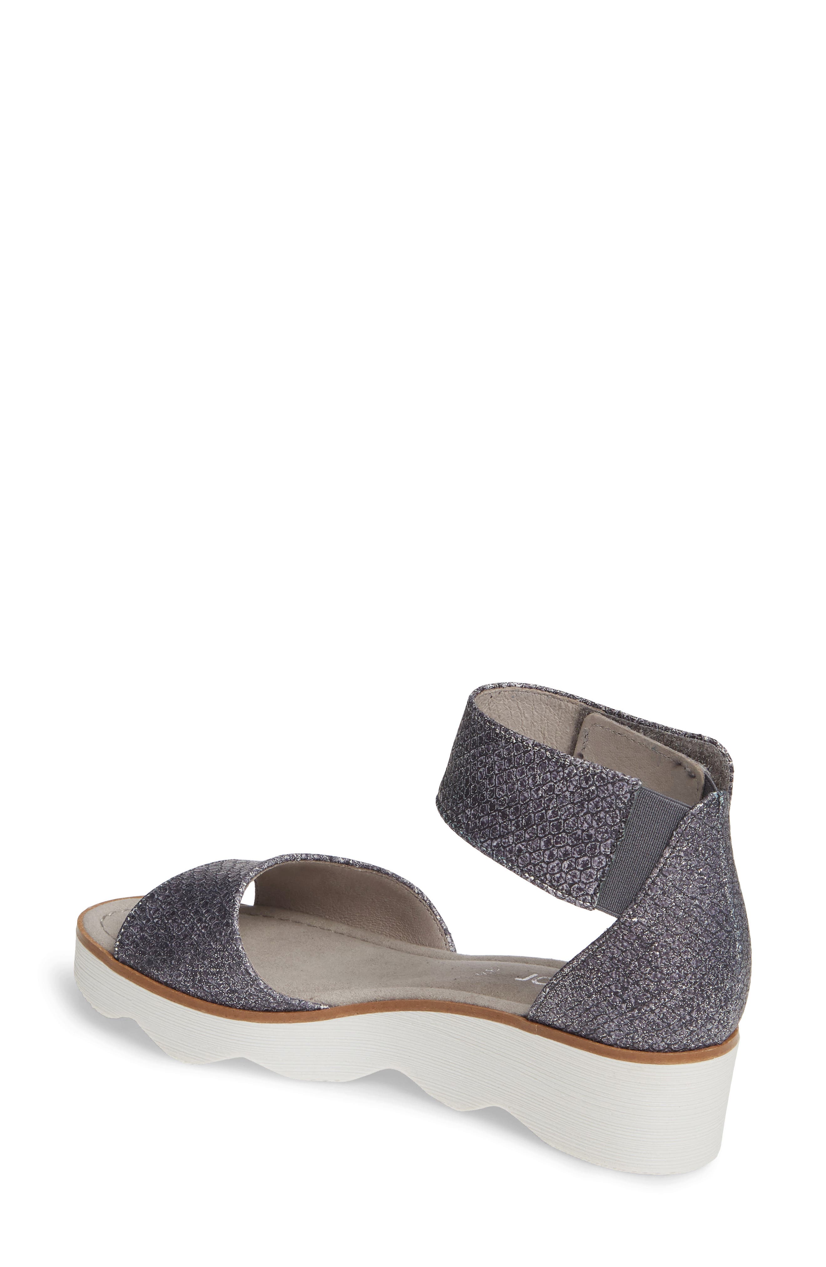 Wedge Sandal, Alternate, color, BLUE TEXTURED LEATHER