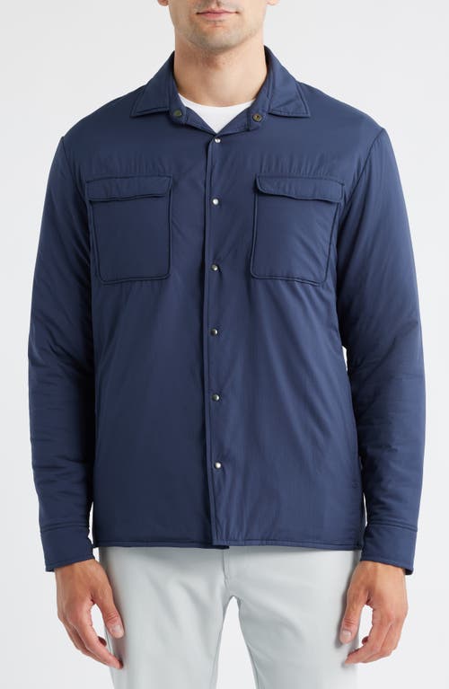 Johnnie-o Denzel Featherweight Nylon Snap-up Shirt Jacket In Blue