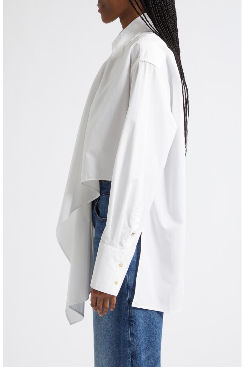 Tess Relaxed Fit Cascade Front Button-Up Shirt, Alternate, color, MILK