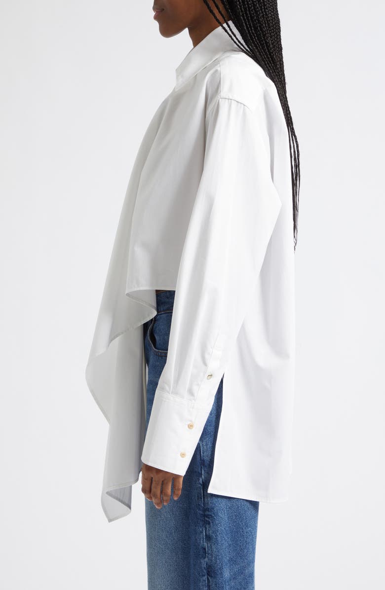 OSSOU Tess Relaxed Fit Cascade Front Button-Up Shirt, Alternate, color, Milk
