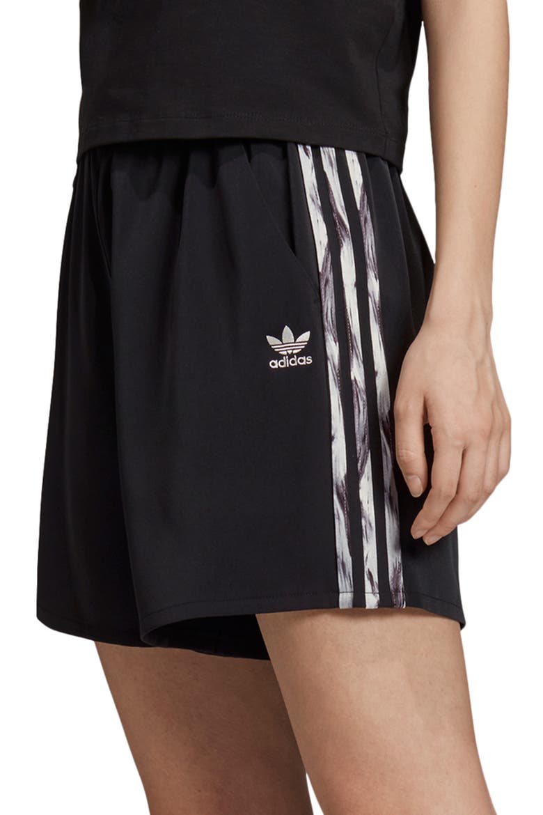 Daniëlle Cathari Satin Shorts, Alternate, color, BLACK/ CHALK WHITE