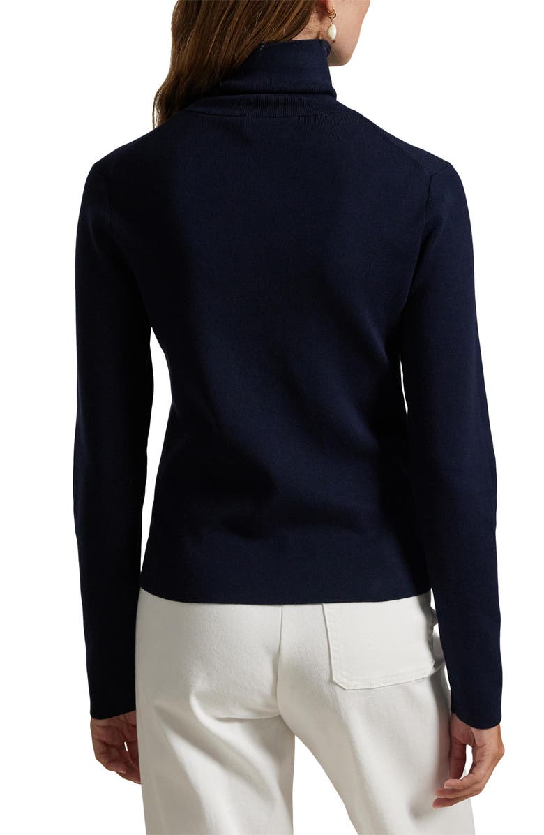 Polo Ralph Lauren Logo Turtleneck Sweater, Alternate, color, Hunter Navy