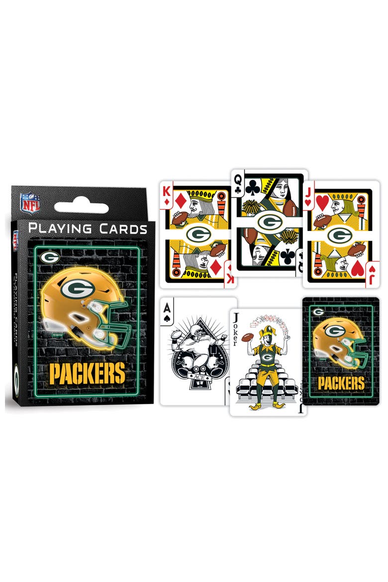 Green Bay Packers Neon Playing Cards, Alternate, color, Multicolor