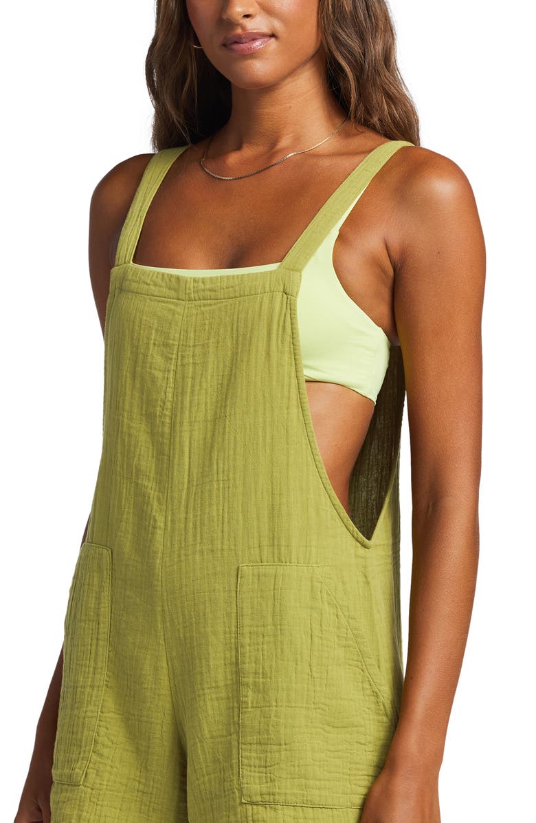 Billabong Beach Crush Cotton Gauze Overalls, Alternate, color,
