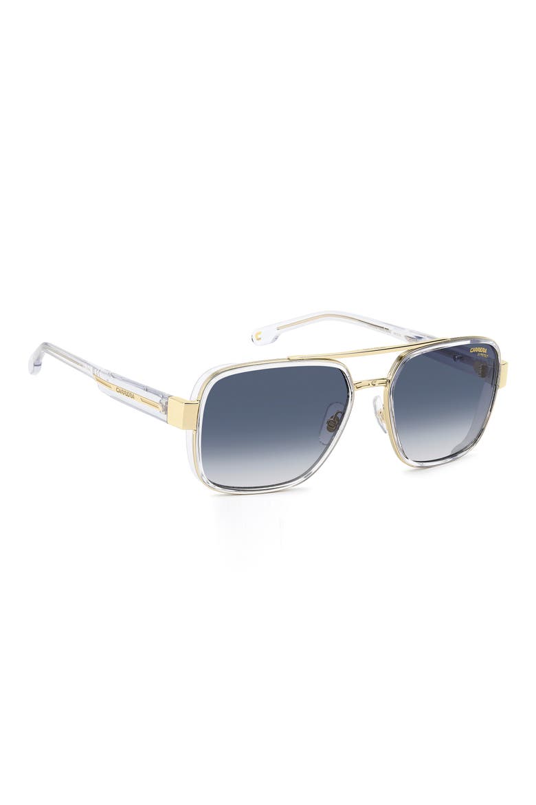 1092/S 58mm Gradient Rectangular Sunglasses, Alternate, color, CRYSTAL/ BLUE SF