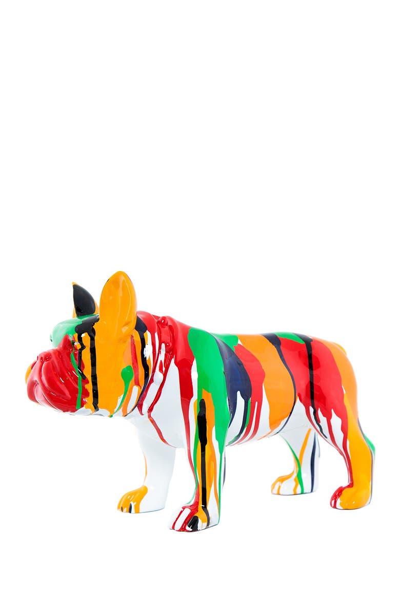 INTERIOR ILLUSIONS Standing Bulldog Splatter Art Dog, Main, color, Multi-Color