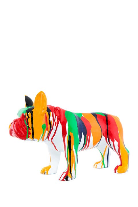 Standing Bulldog Splatter Art Dog