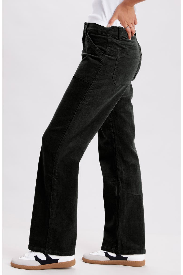 Marcie High Waist Wide Leg Corduroy Pants, Alternate, color, BLACK