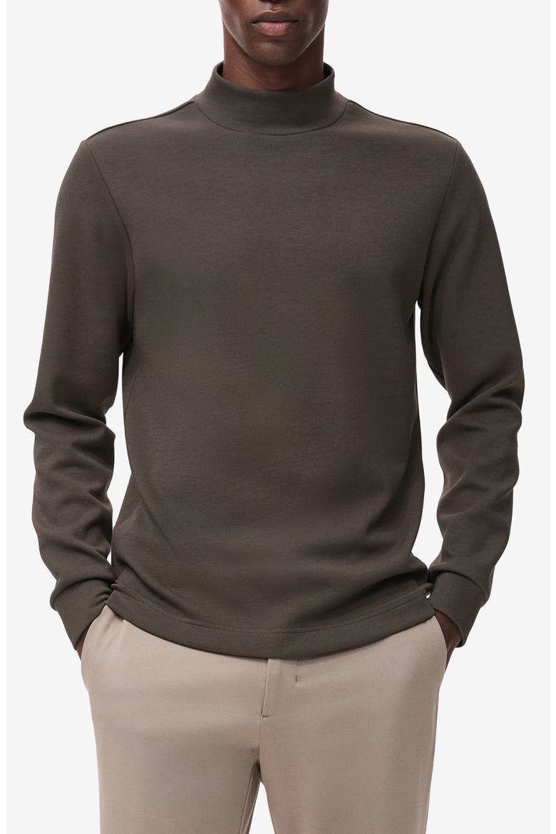Slim Fit Long Sleeve Mock Neck Thermolite® T-Shirt, Main, color, MINK GREY