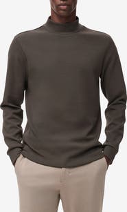 MANGO Slim Fit Long Sleeve Mock Neck Thermolite® T-Shirt