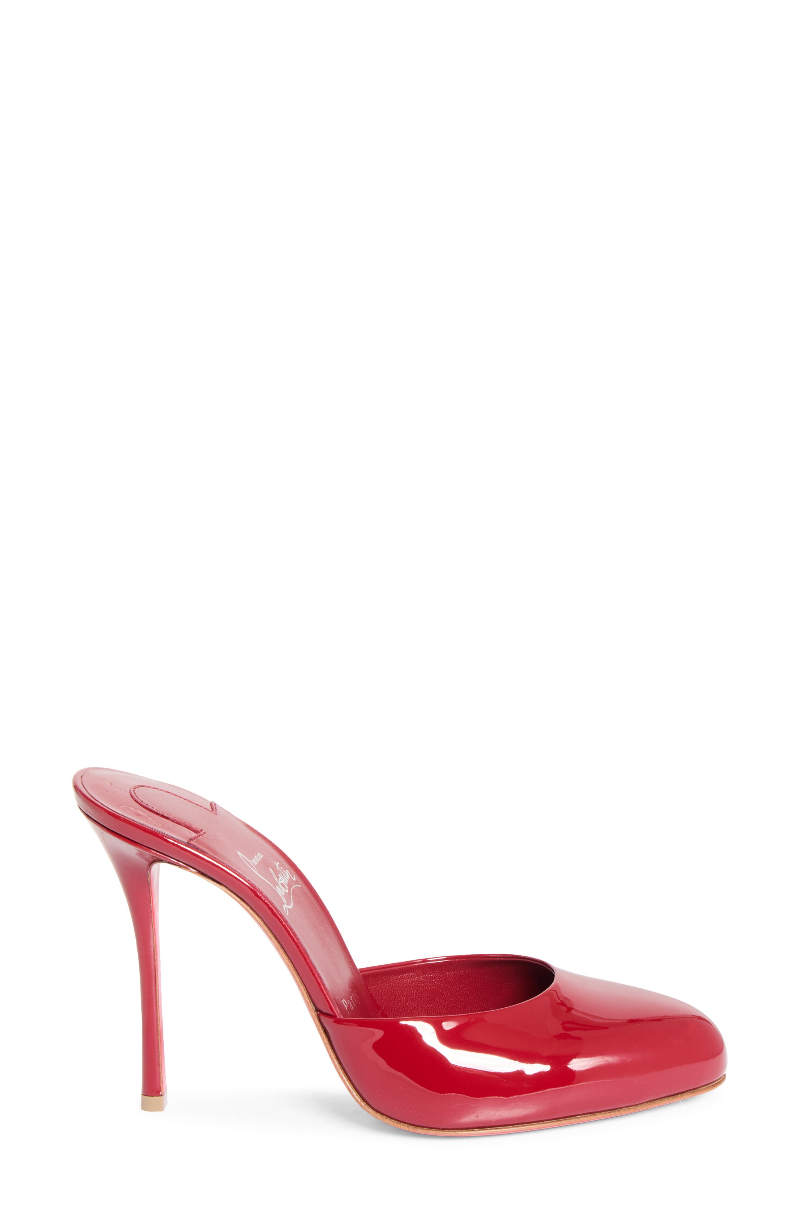 Dolly Patent Leather Heeled Mule, Alternate, color, R95A EMPIRE/ LIN EMPIRE