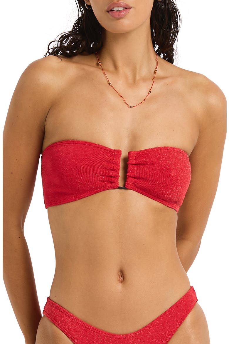 Blake Bandeau Bikini Top, Main, color, CHERRY