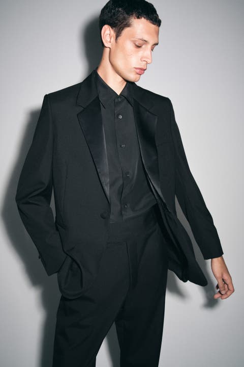 Cummerbund-Waist Wool Tapered Pants