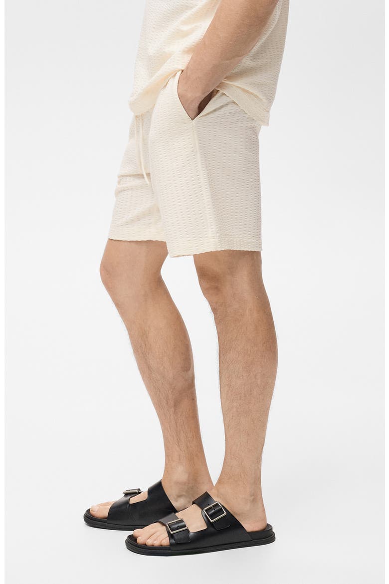 Drawstring Seersucker Shorts, Alternate, color, ECRU