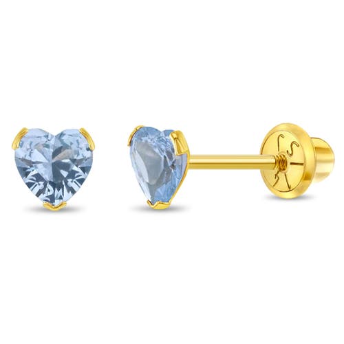 IN SEASON JEWELRY IN SEASON JEWELRY 14K BIRTHSTONE CUBIC ZIRCONIA HEART EARRINGS