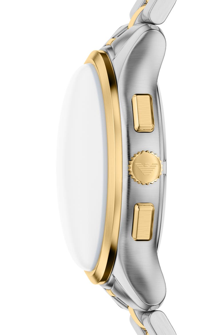 Chronograph Two-Tone Bracelet Watch Set, 42mm, Alternate, color, SILVER